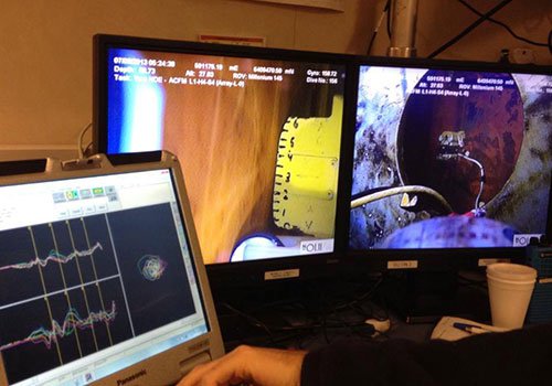 Inspection monitoring from the control room.