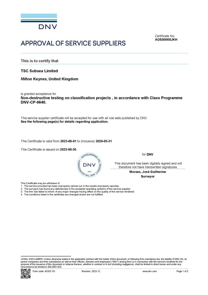 Manufacturer approval programmes service provided by DNV GL.